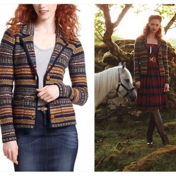 Anthropologie Sparrow Lamb Wool peaseant cottagecore fallstivit cardigan sweater - Picture 1 of 12